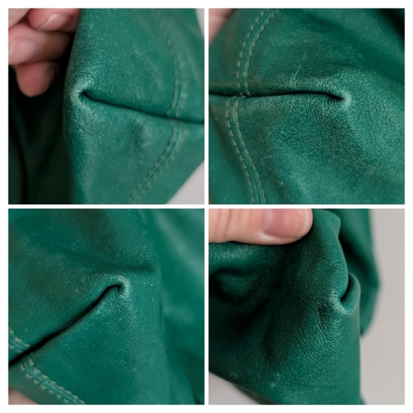 Banana Republic | Paige Pinking Sheers Tote, Kelly Green Leather Purse - Picture 10 of 16